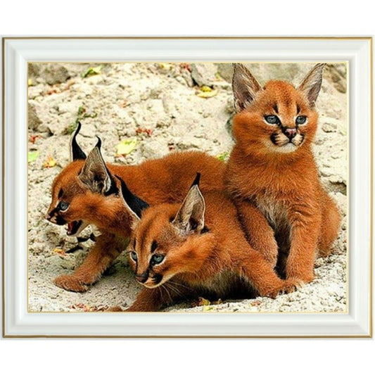 Broderie diamant - Bébés caracals