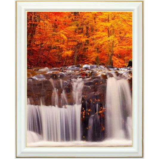 Broderie diamant - Cascade d'automne