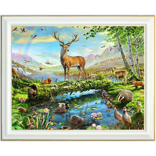 Broderie diamant - La vallée des cerfs