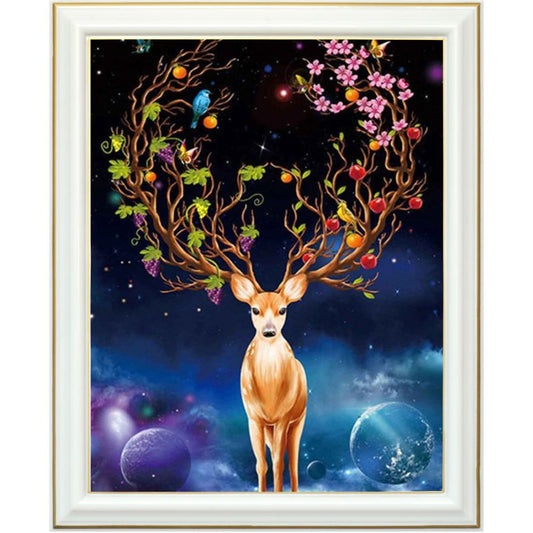 Diamond painting - Cerf aux bois fleuris