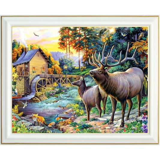 Broderie diamant - Ballade des cerfs