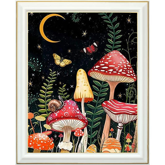 Broderie diamant - Champignons de nuit