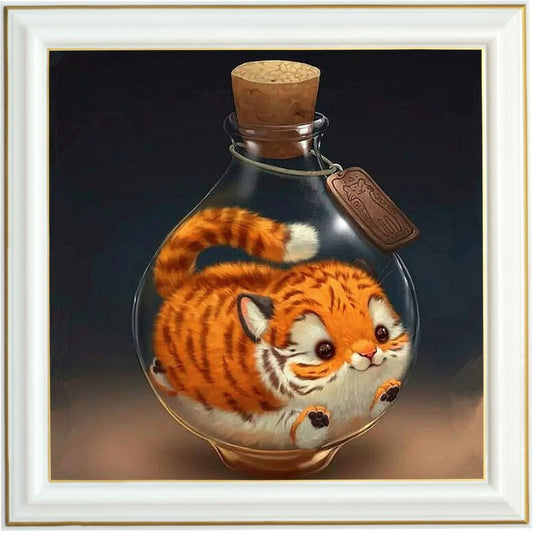 Broderie diamant - Chat prisonnier