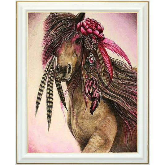Diamond Painting - Cheval bohème avec attrape-rêves