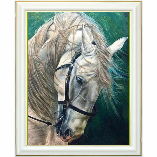 Diamond painting - Grâce du cheval blanc