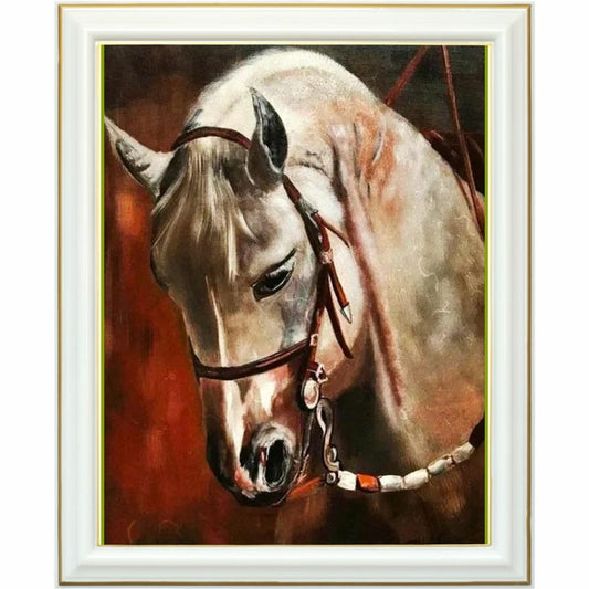 Diamond painting - Calme du cheval blanc