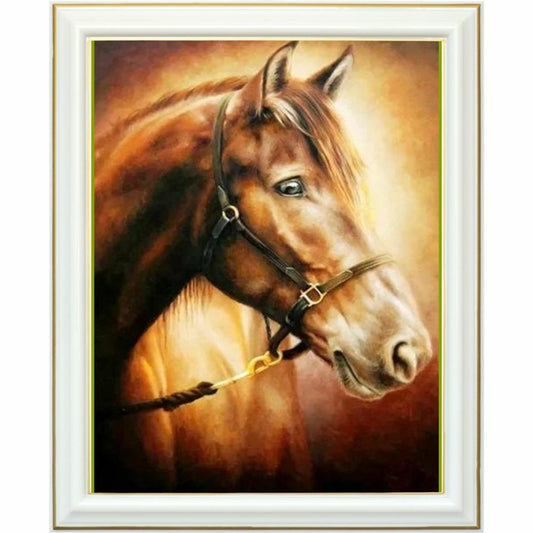 Diamond painting - Douceur du cheval brun