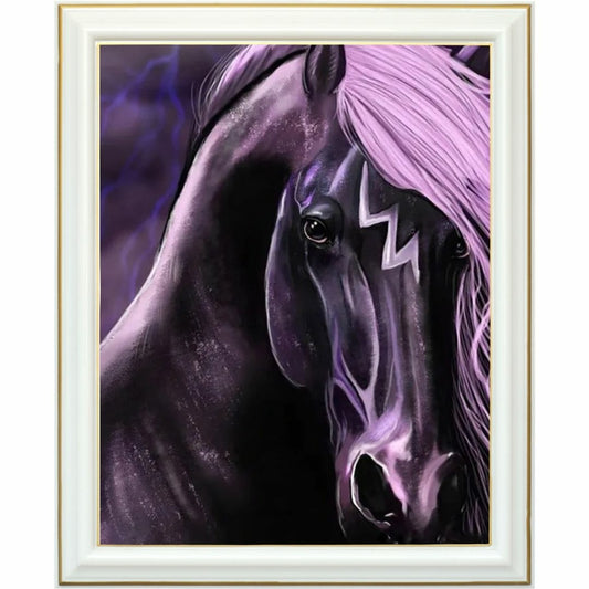 Diamond Painting - Cheval mystique avec crinière violette