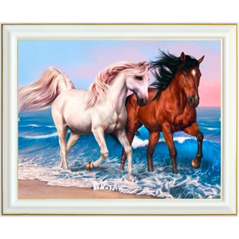 Broderie diamant - Duo de chevaux