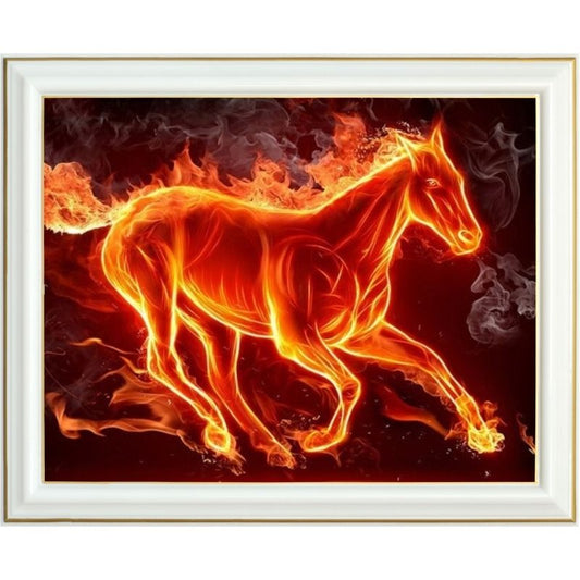 Broderie diamant - Cheval de feu