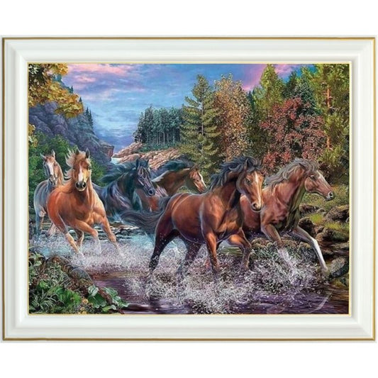 Broderie diamant - Chevaux du Nebraska