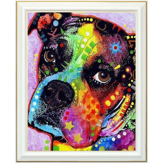 Broderie diamant - Boxer abstrait