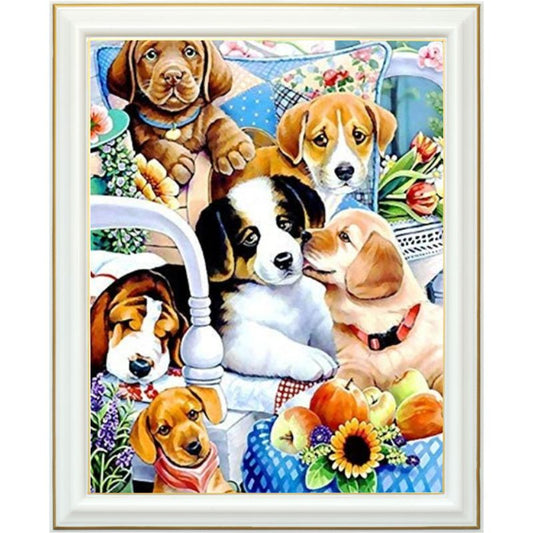 Broderie diamant - La compagnie des chiens