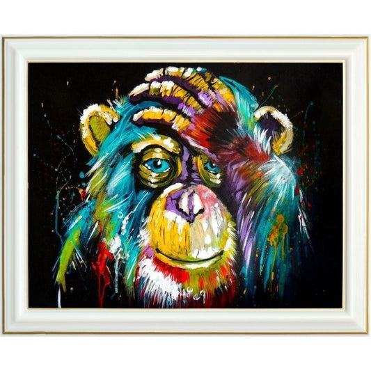 Broderie diamant - Chimpanzé multicolore