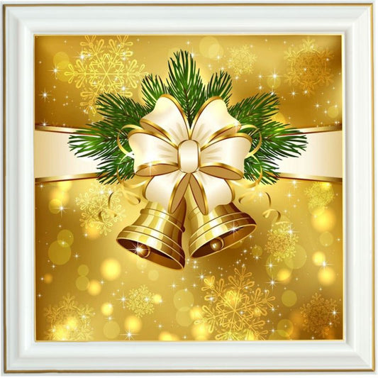 Broderie diamant - Cloche dorée de Noël