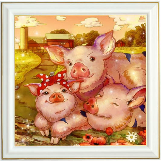 Diamond painting - Trois petits cochons