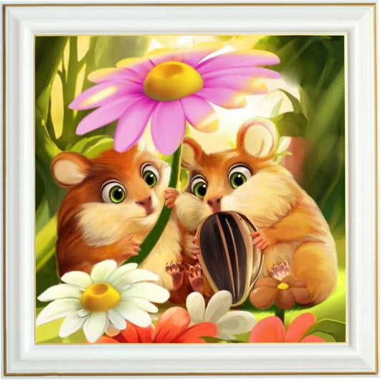 Broderie diamant - Couple de cochons d'inde