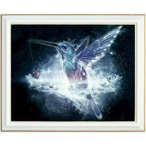 Broderie diamant - Colibri turquoise