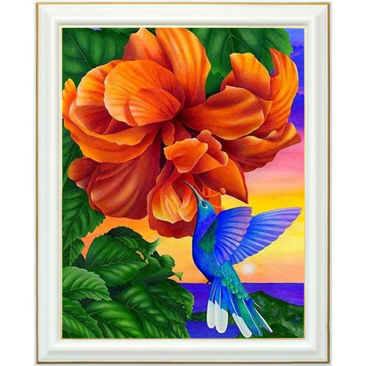 Diamond painting - Hibiscus et colibri
