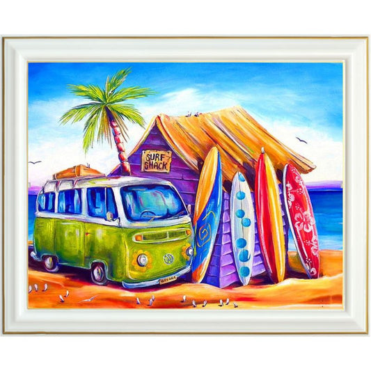 Broderie diamant - Combi de surfeur