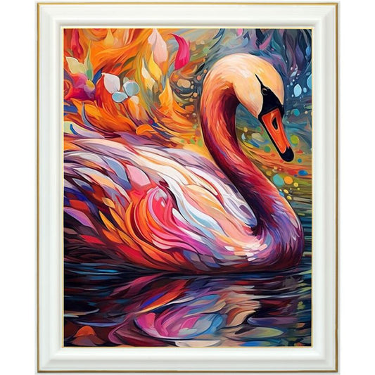 Diamond painting - Cygne multicolore