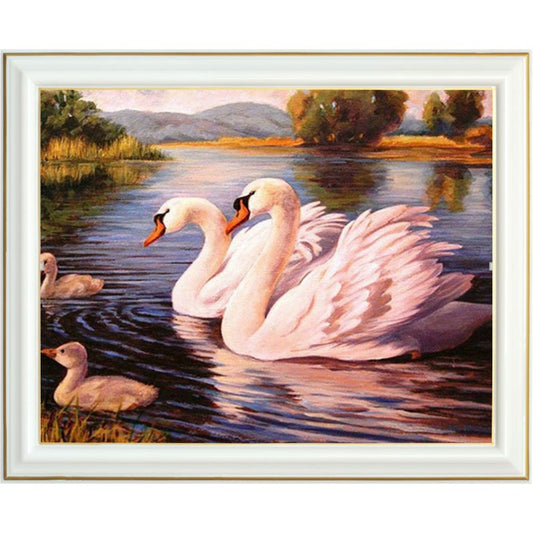 Peinture diamant - Cygnes