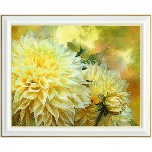 Broderie diamant - Dahlia jaune