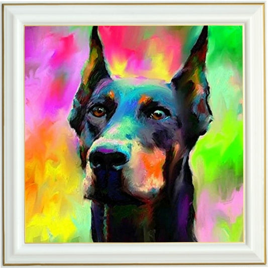Broderie diamant - Dobermann pop art