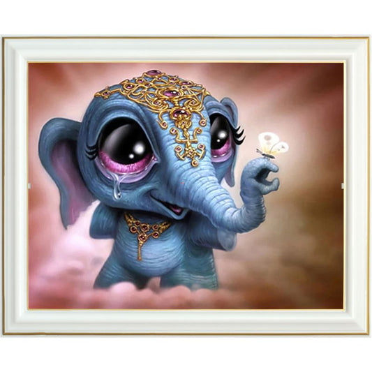 Broderie diamant - Bébé éléphant indien