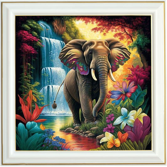 Diamond painting AB - Éléphant de la cascade