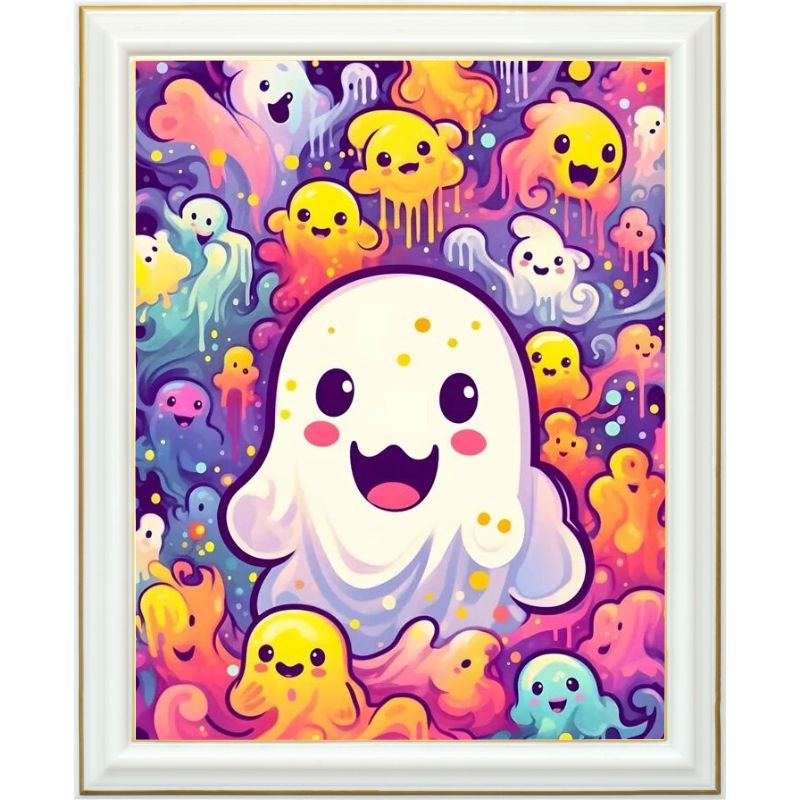 Diamond painting - Petits fantômes colorés