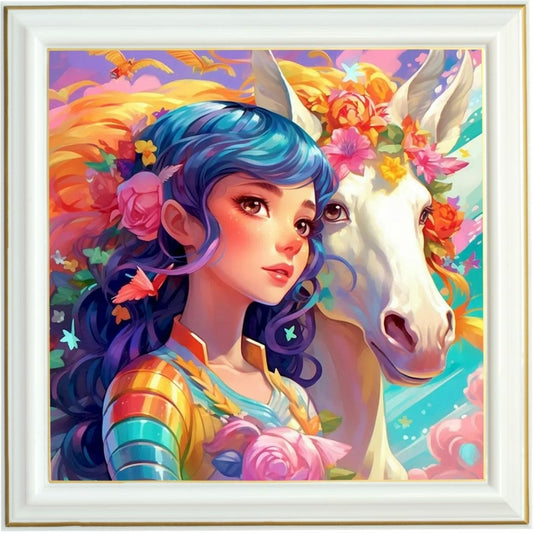 Diamond painting - Fée et licorne, rêve enchanté