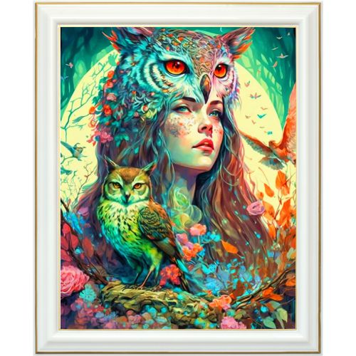 Diamond painting - Femme hibou