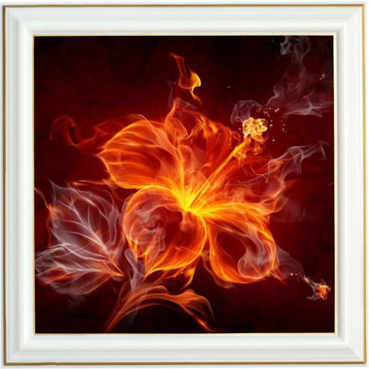 Diamond painting - Fleur en flammes