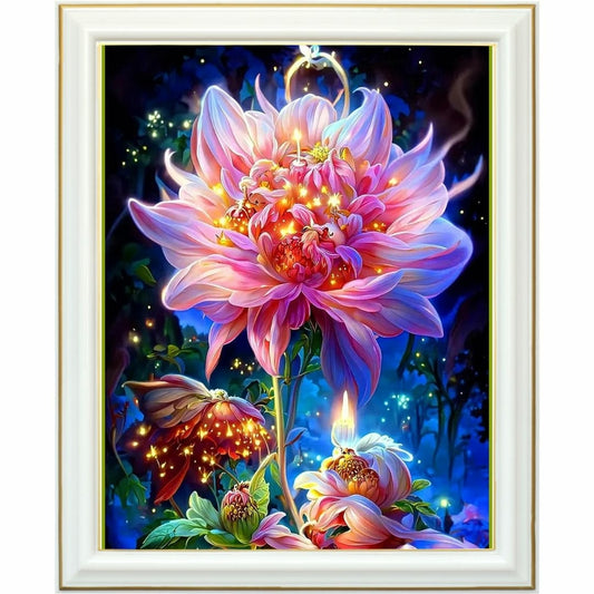 Diamond painting - Fleur enchantée aux lueurs magiques