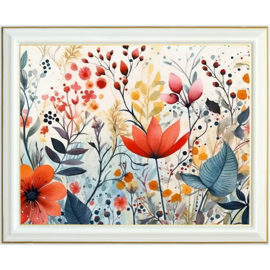 Diamond painting - Mélange délicat de fleurs champêtres