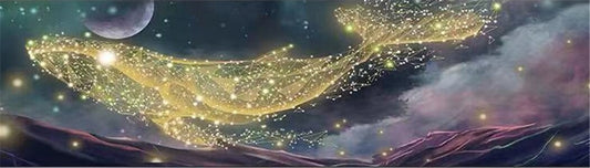 Diamond painting XXL - Baleine cosmique - 50 x 175 cm