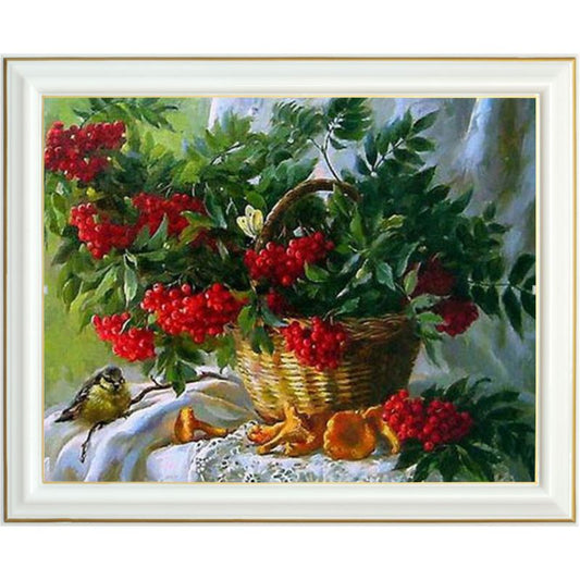 Broderie diamant - Panier de groseilles