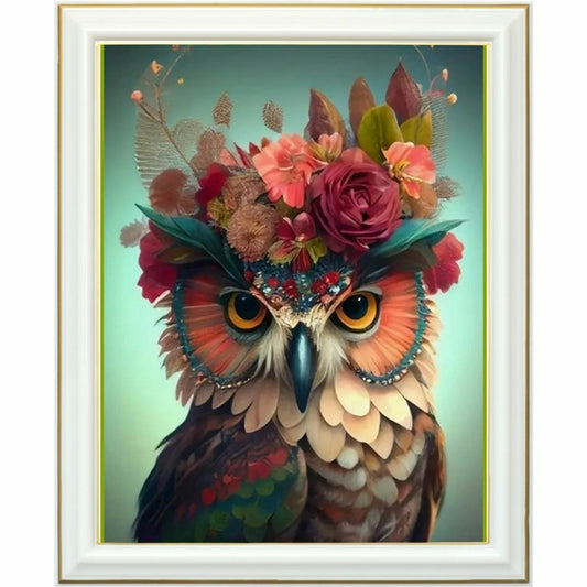 Diamond painting - La chouette fleurie