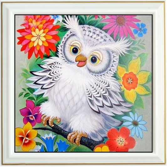 Diamond painting - Hibou blanc