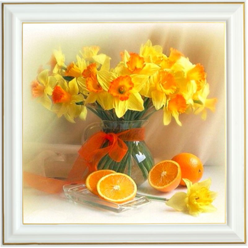 Diamond painting - Jonquilles et oranges