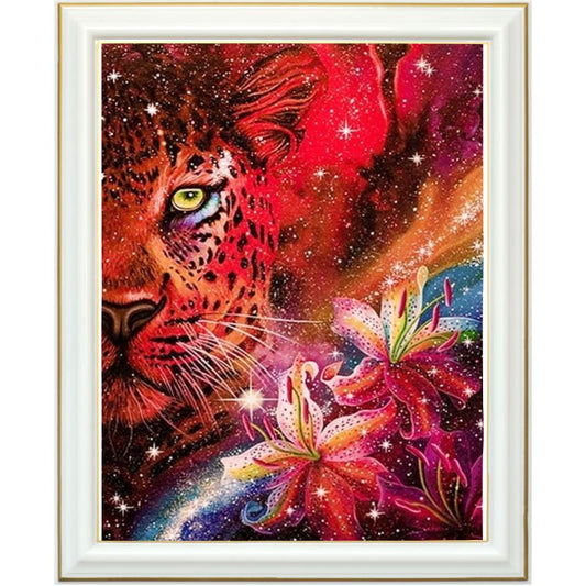 Diamond painting - Léopard rouge