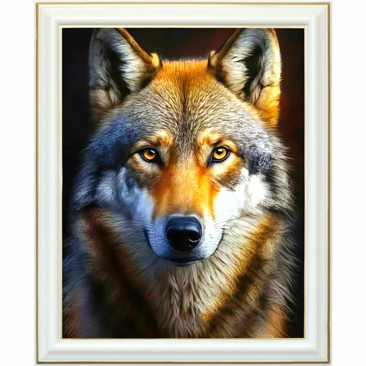 Diamond Painting - Regard perçant du loup majestueux