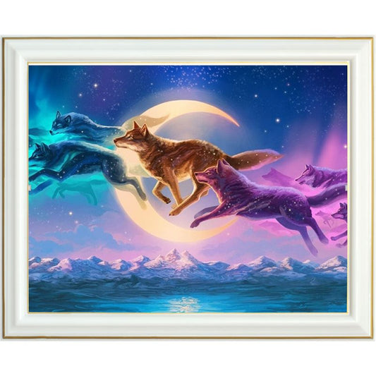 Peinture diamant - Meute de loups