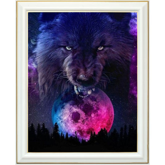 Diamond painting - Loup féroce