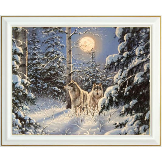 Diamond painting - Loups d'hiver