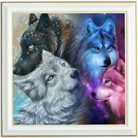 Diamond painting - Les 4 loups