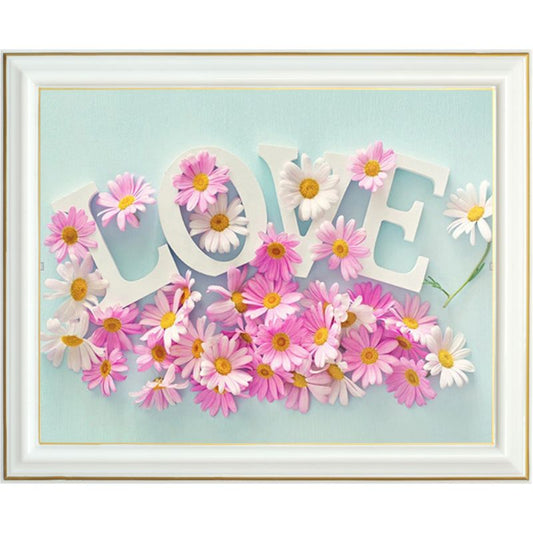 Broderie diamant - Amour fleuri