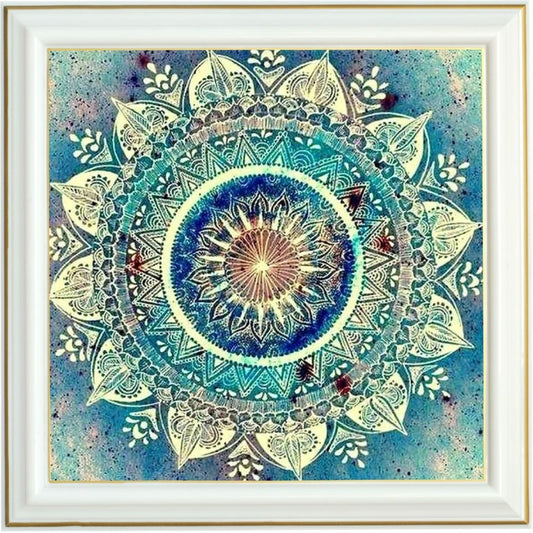 Diamond Painting - Mandala Céleste Bleu et Doré