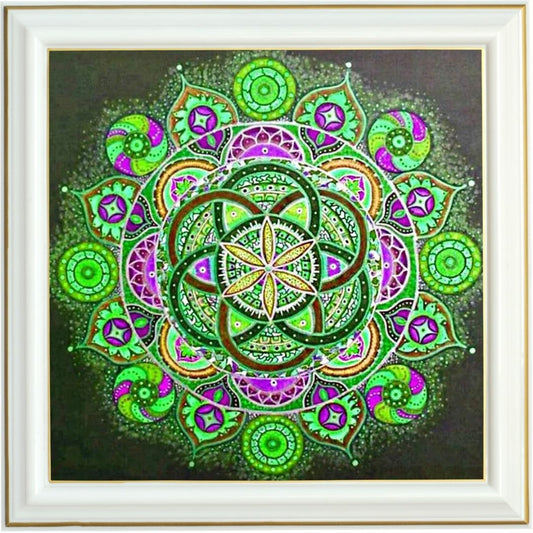 Diamond Painting - Mandala Végétal Émeraude et Violet